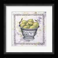 Limes In A Silver Bowl Framed Print