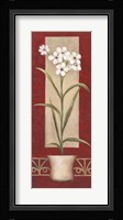 White Flowers In Pot Framed Print