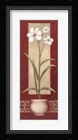 White Flowers In Pot 2 Framed Print