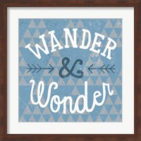 Mod Triangles Wander and Wonder Blue Fine Art Print
