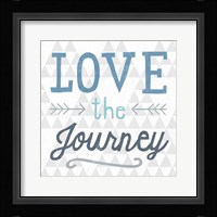 Mod Triangles Love the Journey Blue Fine Art Print