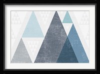 Mod Triangles I Blue Fine Art Print