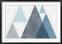 Mod Triangles I Blue Framed Print