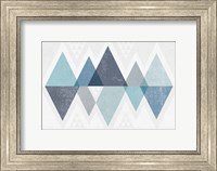 Mod Triangles II Blue Fine Art Print