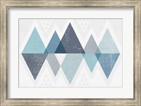 Mod Triangles II Blue Fine Art Print