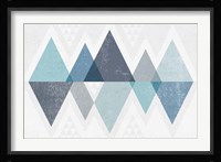 Mod Triangles II Blue Fine Art Print