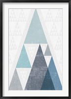 Mod Triangles III Blue Fine Art Print