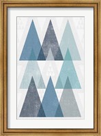 Mod Triangles IV Blue Fine Art Print