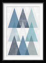 Mod Triangles IV Blue Fine Art Print