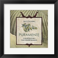 Olive Oil Labels III Framed Print