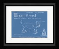 Blueprint Basset Hound Framed Print