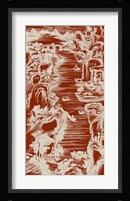 Chinese Bird's-eye View in Red I Fine Art Print