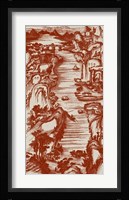 Chinese Bird's-eye View in Red II Fine Art Print