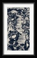 Chinese Bird's-eye View in Navy II Fine Art Print