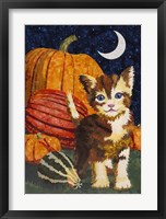 Calico Kitten & Pumpkins Fine Art Print