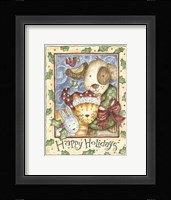 Happy Holidays - Dog, Cat Fine Art Print