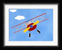 Cat In A Bi-Plane Framed Print