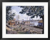Steam Along Hudson Framed Print