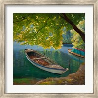 Barca sul Fiume Fine Art Print