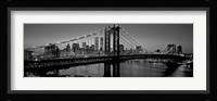 Manhattan Bridge and Skyline BW Fine Art Print
