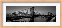 Manhattan Bridge and Skyline BW Fine Art Print