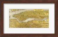 Gilded Map of NYC Fine Art Print