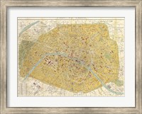 Gilded Map of Paris Fine Art Print