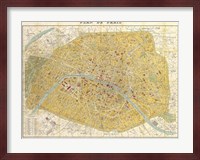 Gilded Map of Paris Fine Art Print