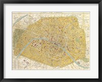 Gilded Map of Paris Fine Art Print