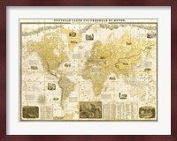 Gilded 1859 Map of the World Fine Art Print