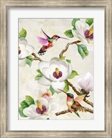 Magnolia and Humming Birds Fine Art Print