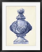 Palace Urns in Indigo I Fine Art Print