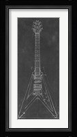 Electric Guitar Blueprint I Framed Print