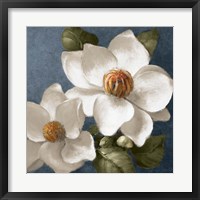 Magnolias on Blue II Fine Art Print