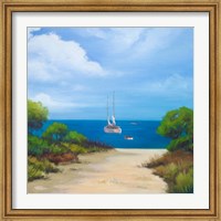 Sailboat on Coast II Fine Art Print