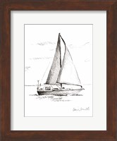 Coastal Boat Sketch I Fine Art Print