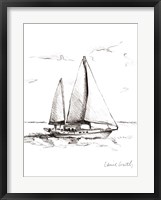 Coastal Boat Sketch II Framed Print