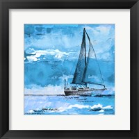 Coastal Boats in Watercolor I Framed Print