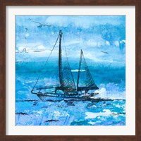 Coastal Boats in Watercolor II Fine Art Print