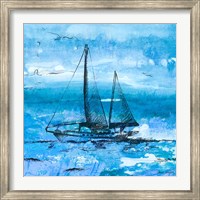 Coastal Boats in Watercolor II Fine Art Print