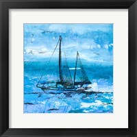 Coastal Boats in Watercolor II Framed Print