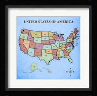Map of the United States Fine Art Print