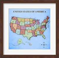 Map of the United States Fine Art Print