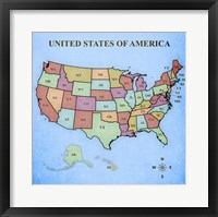 Map of the United States Fine Art Print