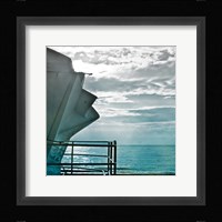 On a Teal Beach I Framed Print