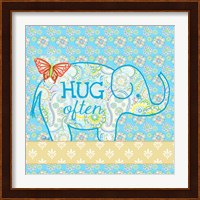 Blue Elephant I - Hug Often Fine Art Print