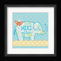 Blue Elephant I - Hug Often Fine Art Print