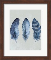 Indigo Blue Feathers I Fine Art Print