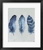 Indigo Blue Feathers I Framed Print