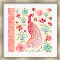 Pink Medallion Peacock I Fine Art Print